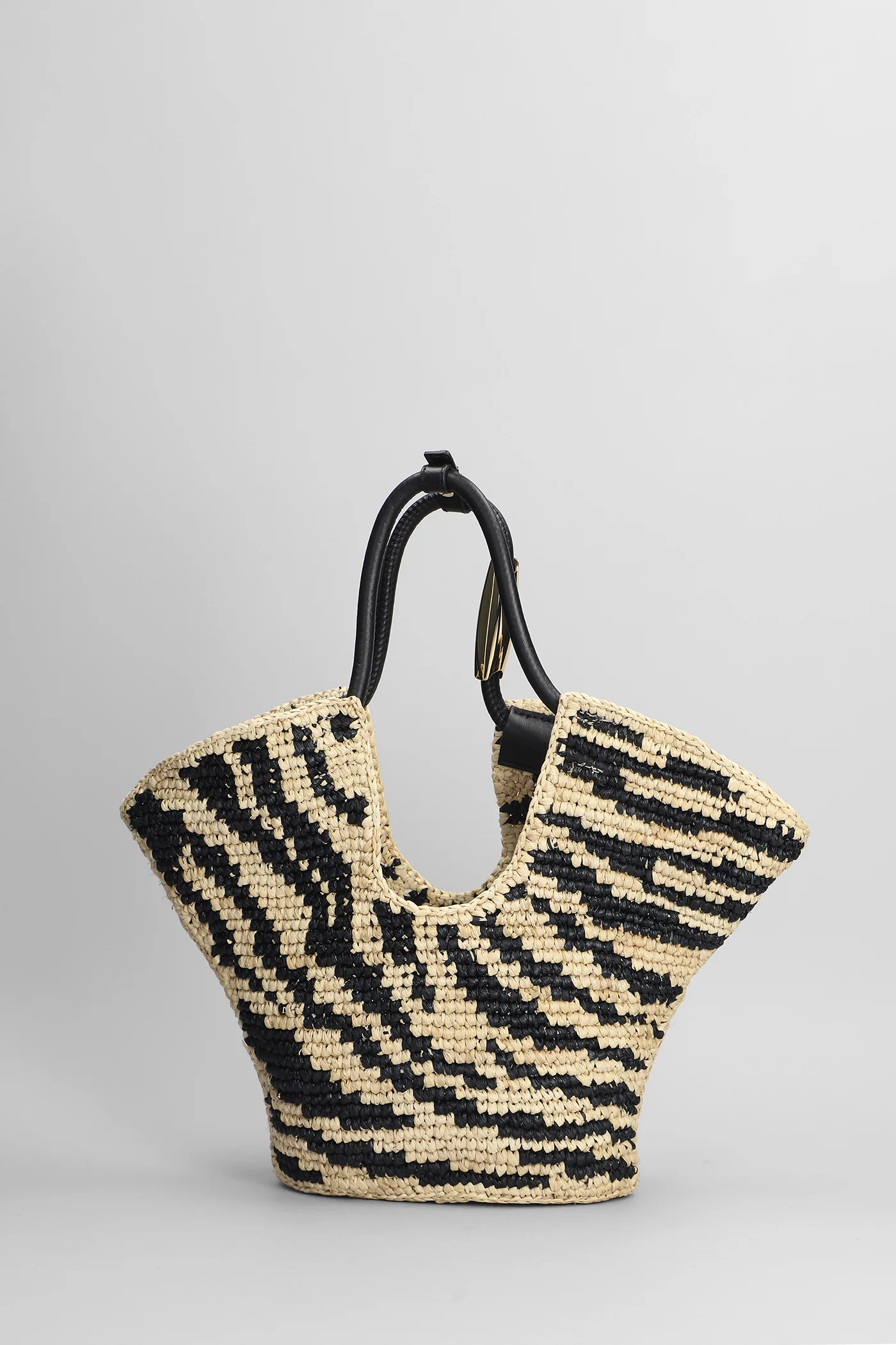 Tote in beige raffia - Image 3