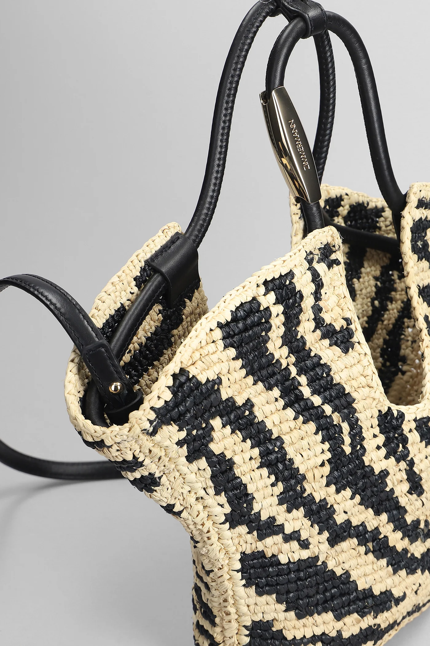 Tote in beige raffia - Image 4