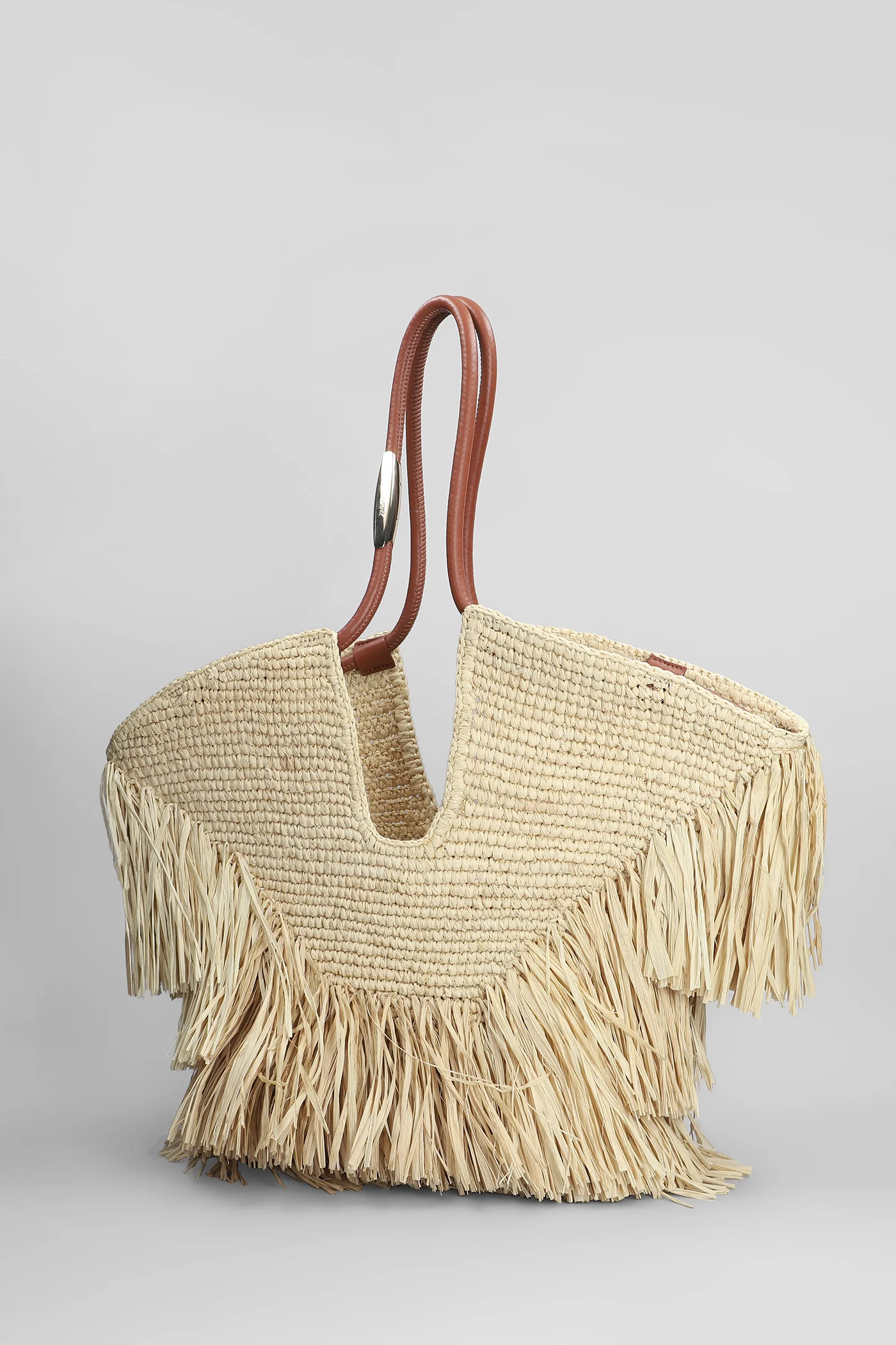 Tote in beige raffia - Image 2