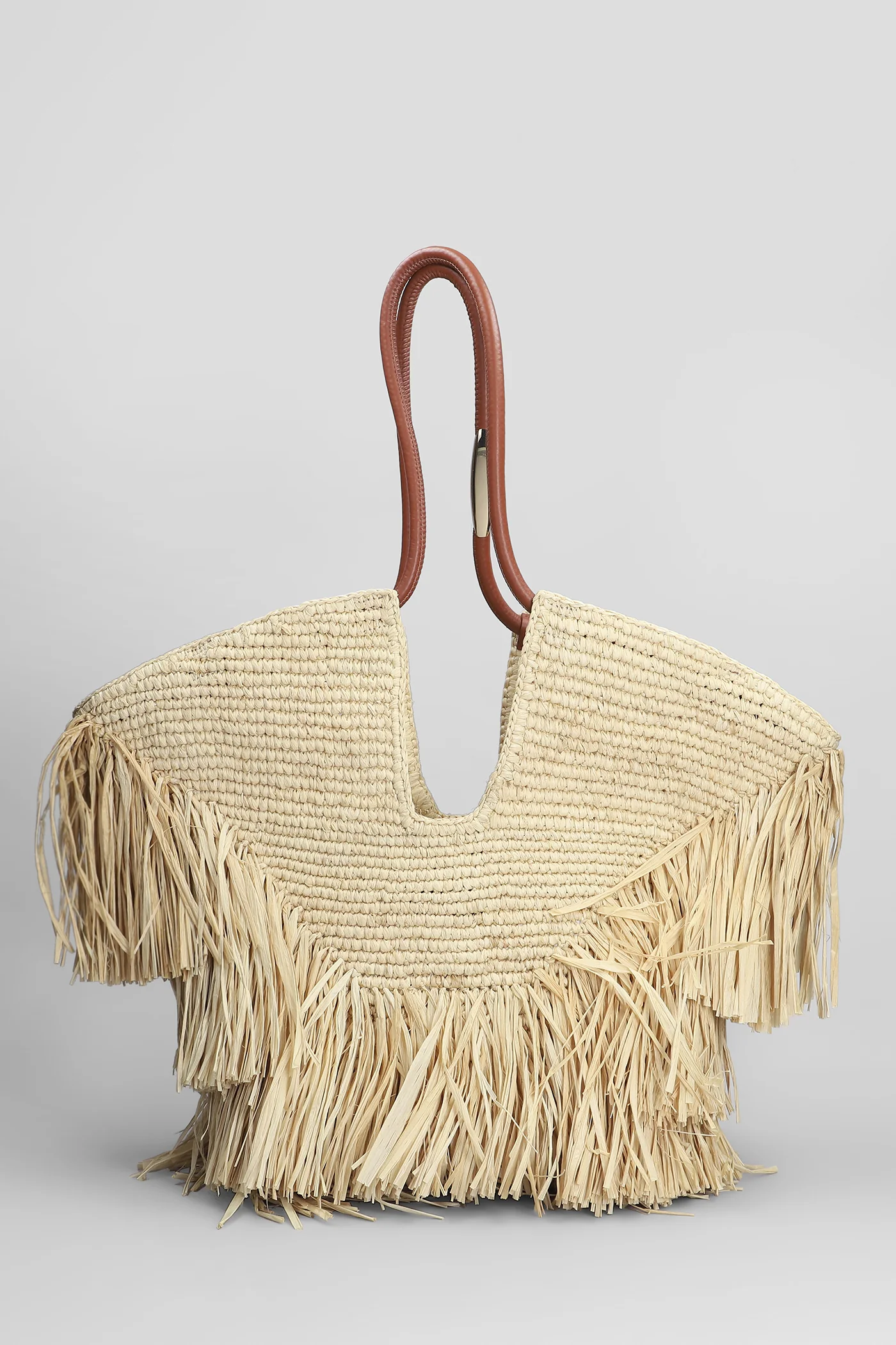 Tote in beige raffia - Image 3