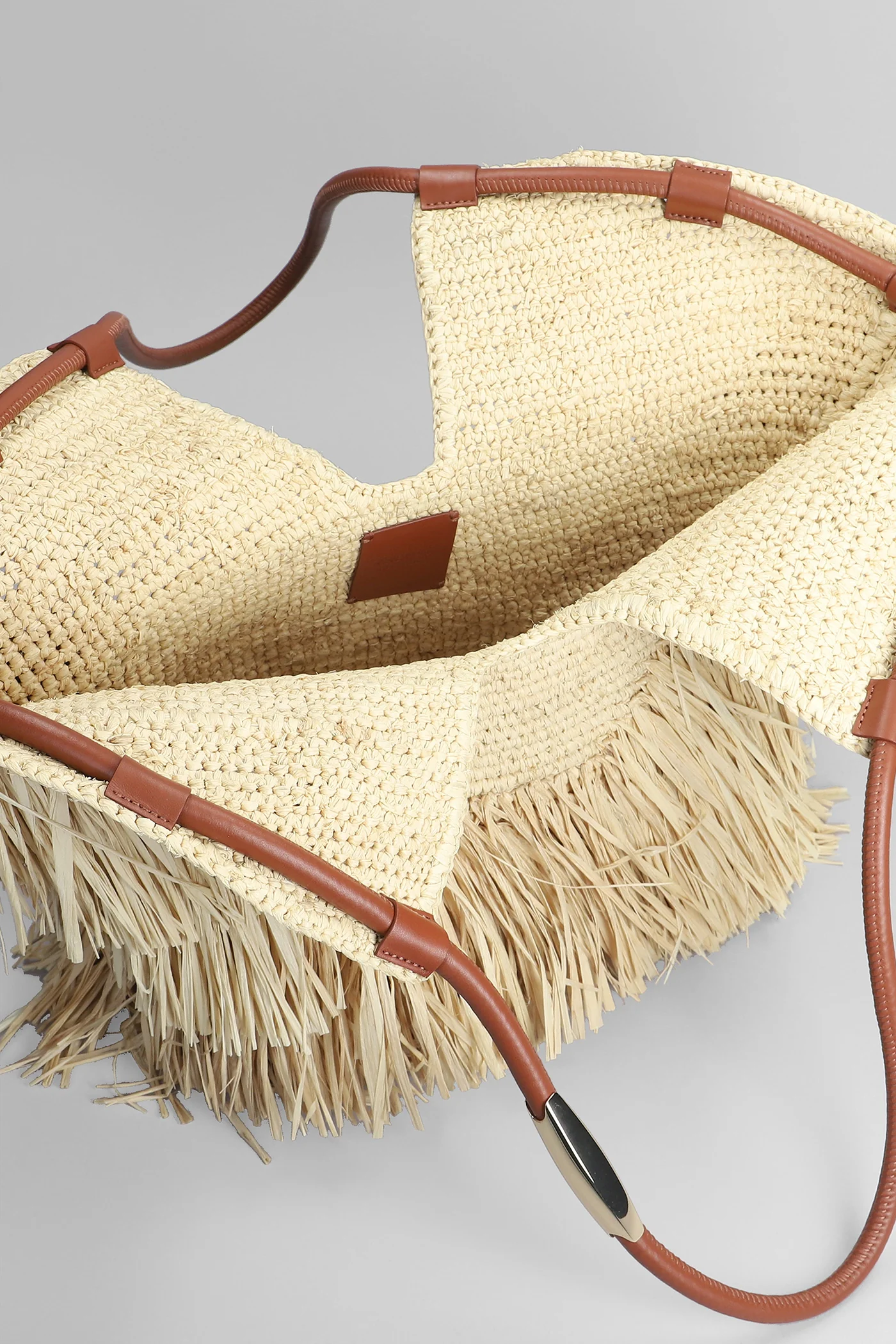 Tote in beige raffia - Image 4
