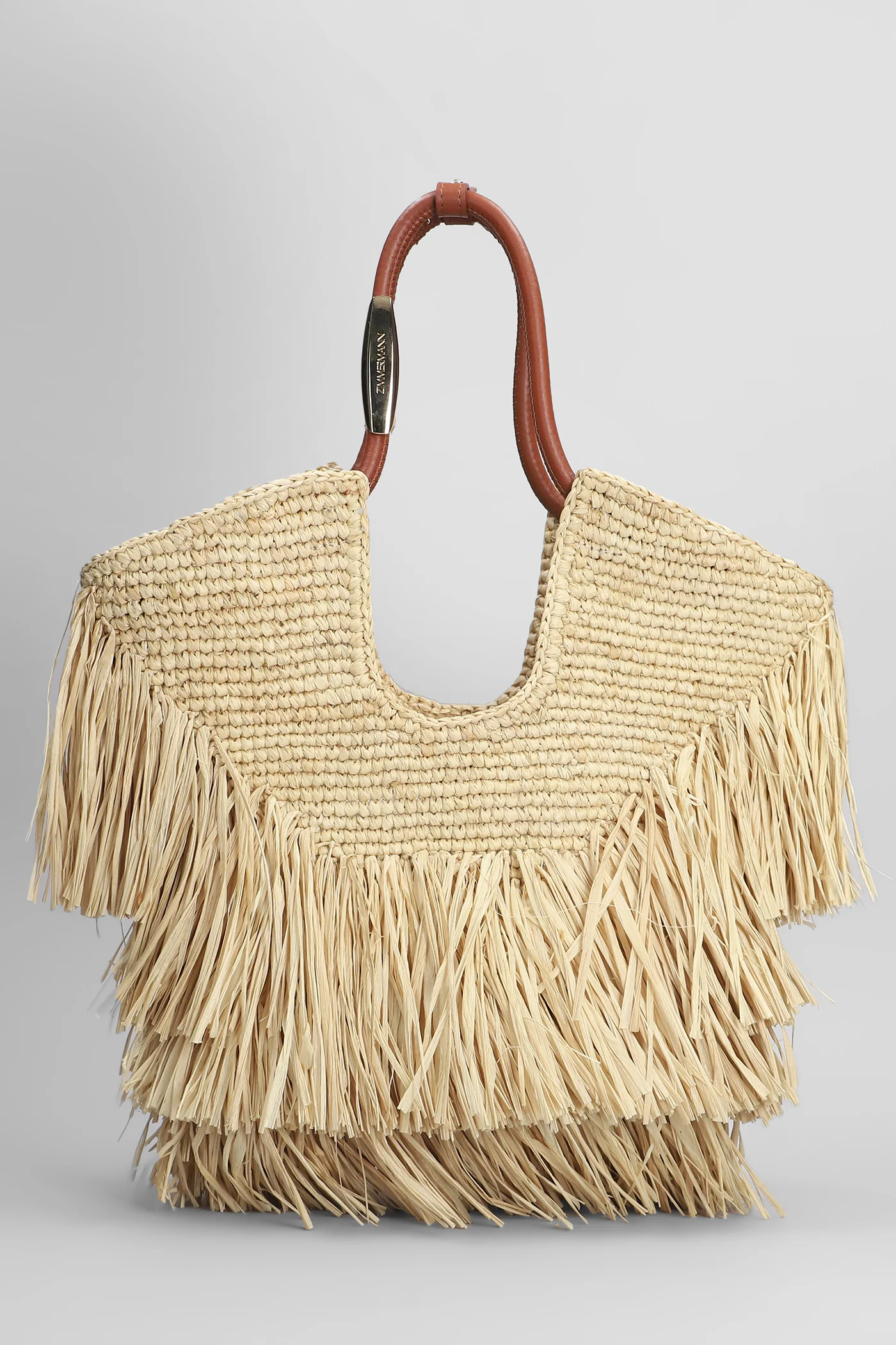 Tote in taupe raffia