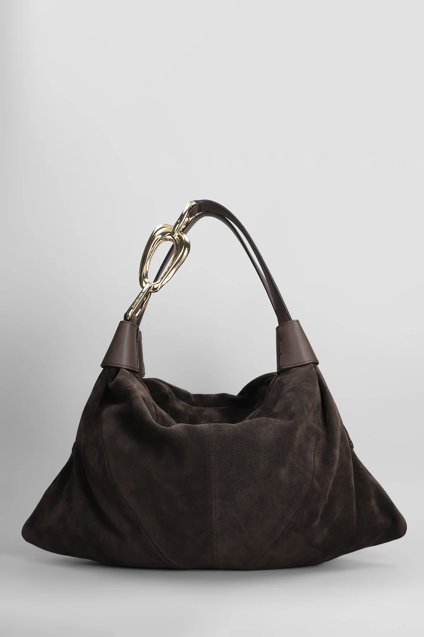 Trampoline small Shoulder bag in brown suede